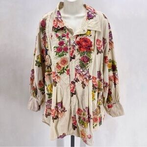 Magnolia Pearl Cream Floral Button-Down Shirt